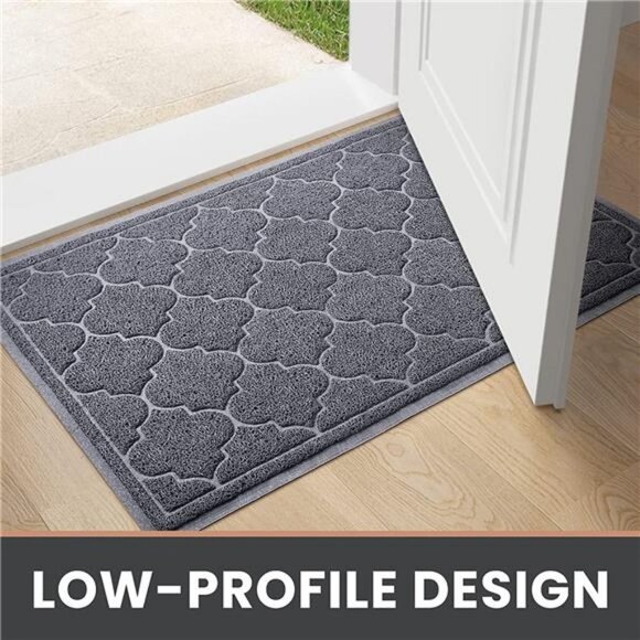 Door Mat Large 24x36 Inch Indoor Outdoor Doormat, Non-Slip, Grey - Picture 5 of 6